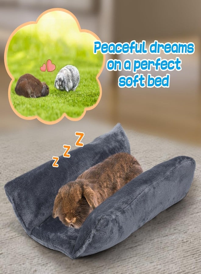 Alphatool Soft Bunny Bed - 15.7" x 14" Rabbit Bed, Warm Cuddle Cushion Plush Mat for Guinea Pig, Ferret, Small Animal - Grey - Image 4
